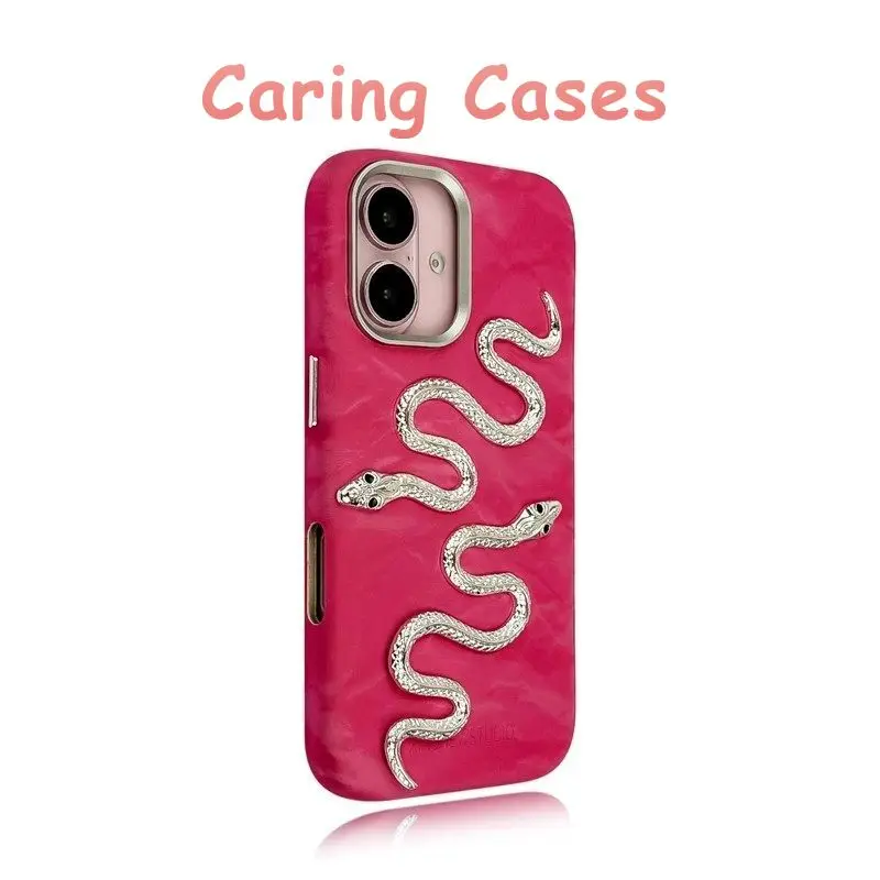 

Чехол для iPhone 16 Pro Max, пурпурный бархат, 3D змея, модный китайский стиль, роскошный чехол для пар, совместимый с iPhone 15, 14, 13, 12