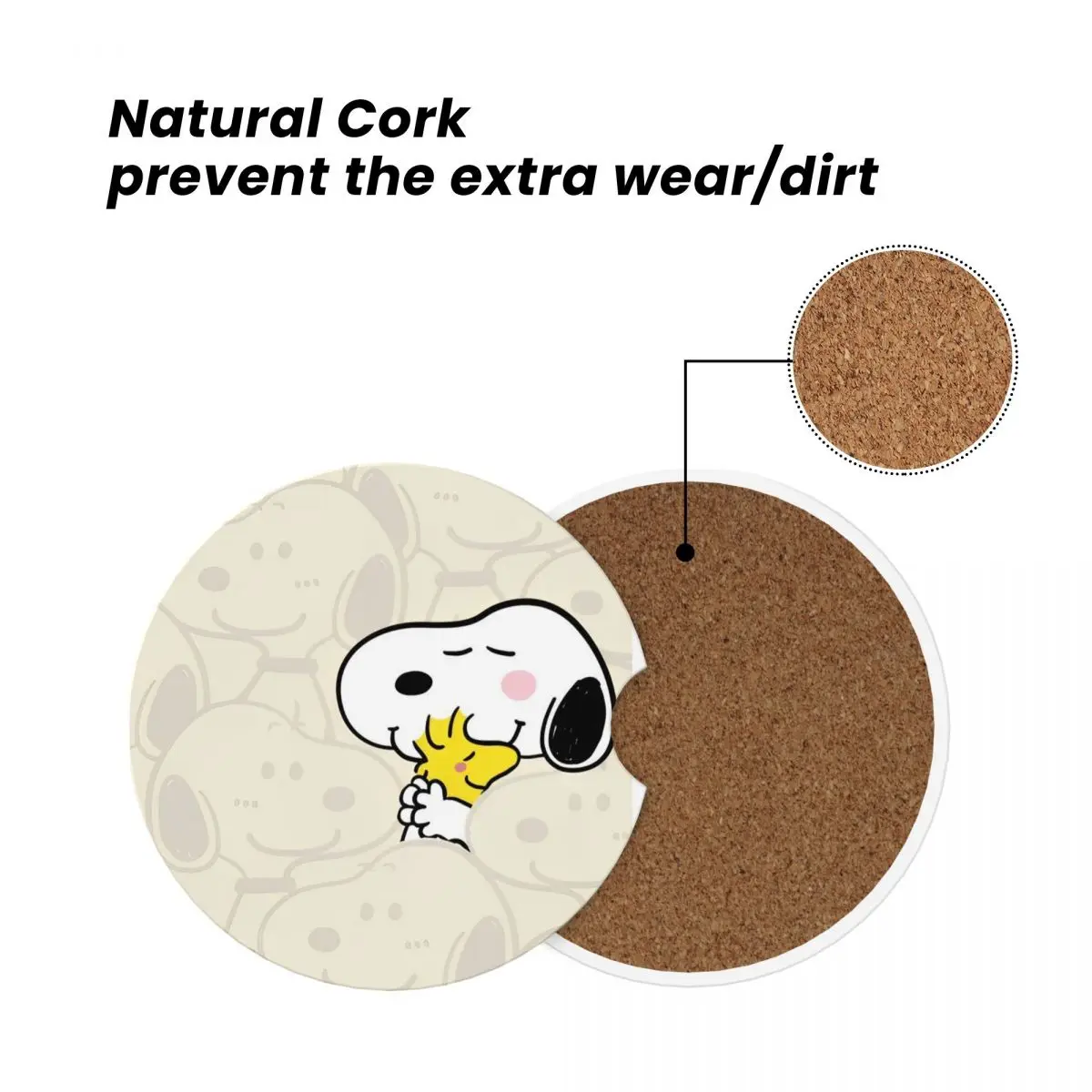 سنوبيس كارتون الفول السوداني الهزلي كأس السيارة كوستر 2 قطعة حامل الكأس العالمي المدمج في الحلي كوستر