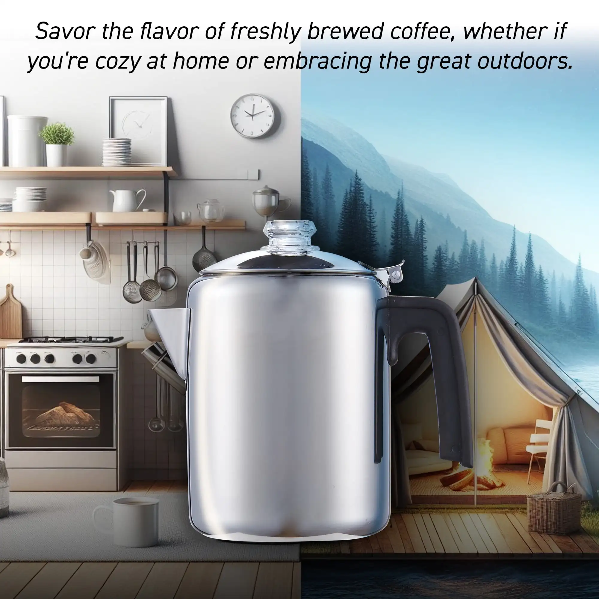 

Ec508 8-Cup Stainless Steel Classic Stovetop Coffee Percolator