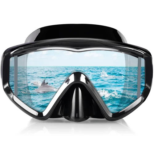 Imagen 2 del producto Juego de snorkel para adultos, gafas de snorkel profesionales, máscara de buceo antiniebla con snorkel superior seco, máscara de buceo con snorkel Pano de 3 ventanas