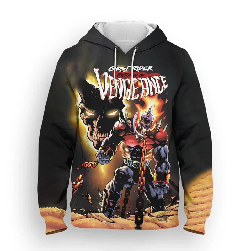 Miniso المرأة كبيرة الحجم هوديي شبح رايدر ثلاثية الأبعاد مطبوعة كول الأطفال بلوزات ربيع الموضة Harajuku ملابس رجالية بلايز