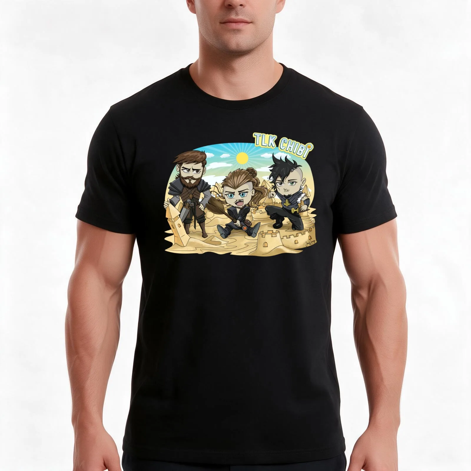 The Last Kingdom Chibi Finan - Uhtred - Sihtric T-Shirt, Summer Casual Cotton Tee, Oversized Streetwear Tops, Unisex Men Women