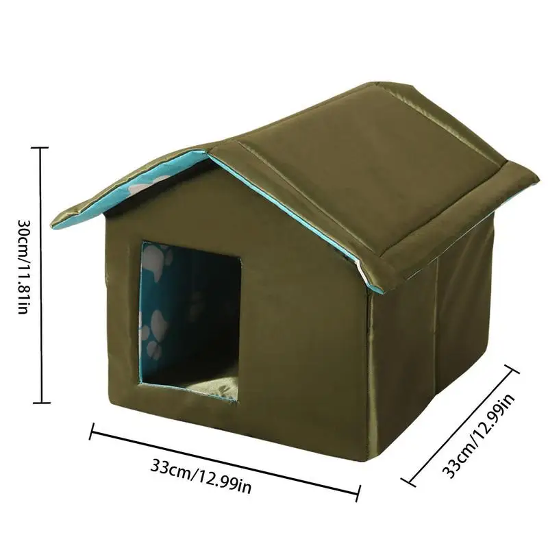 Warm Outdoor Cat House Foldable Insulated Cat House For Pet Weatherproof Cat Houses For Outdoor Cats Dogs And Small Animals