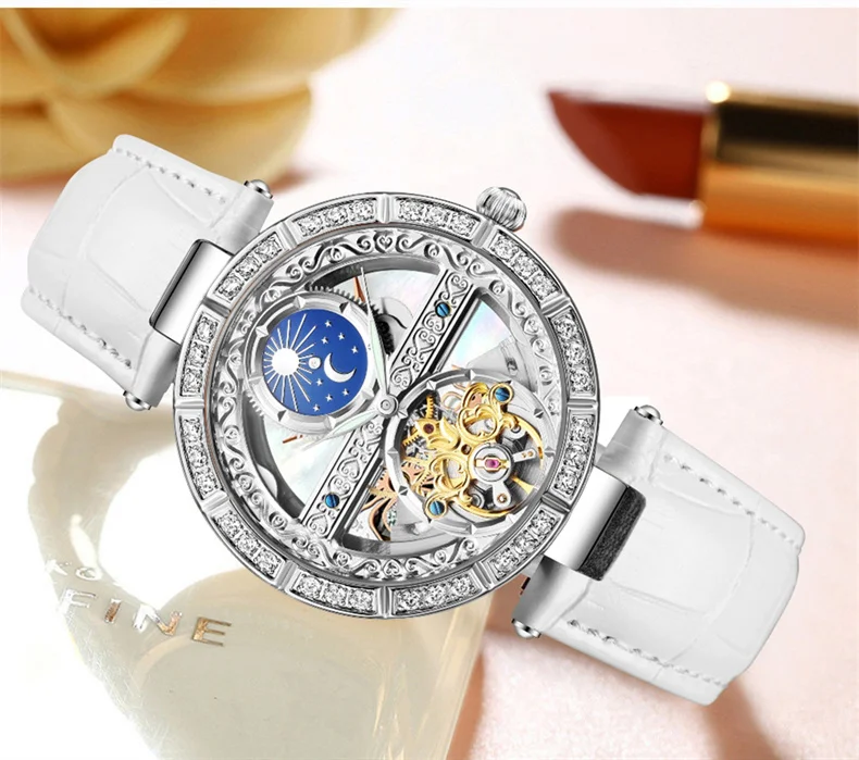 Women Automatic Mechanical Watch Top Brand Luxury Leather Waterproof Watches Ladies Skeleton Tourbillon Clock reloj mujer New Safa9bc4872c841b8939ebe1002514d54n