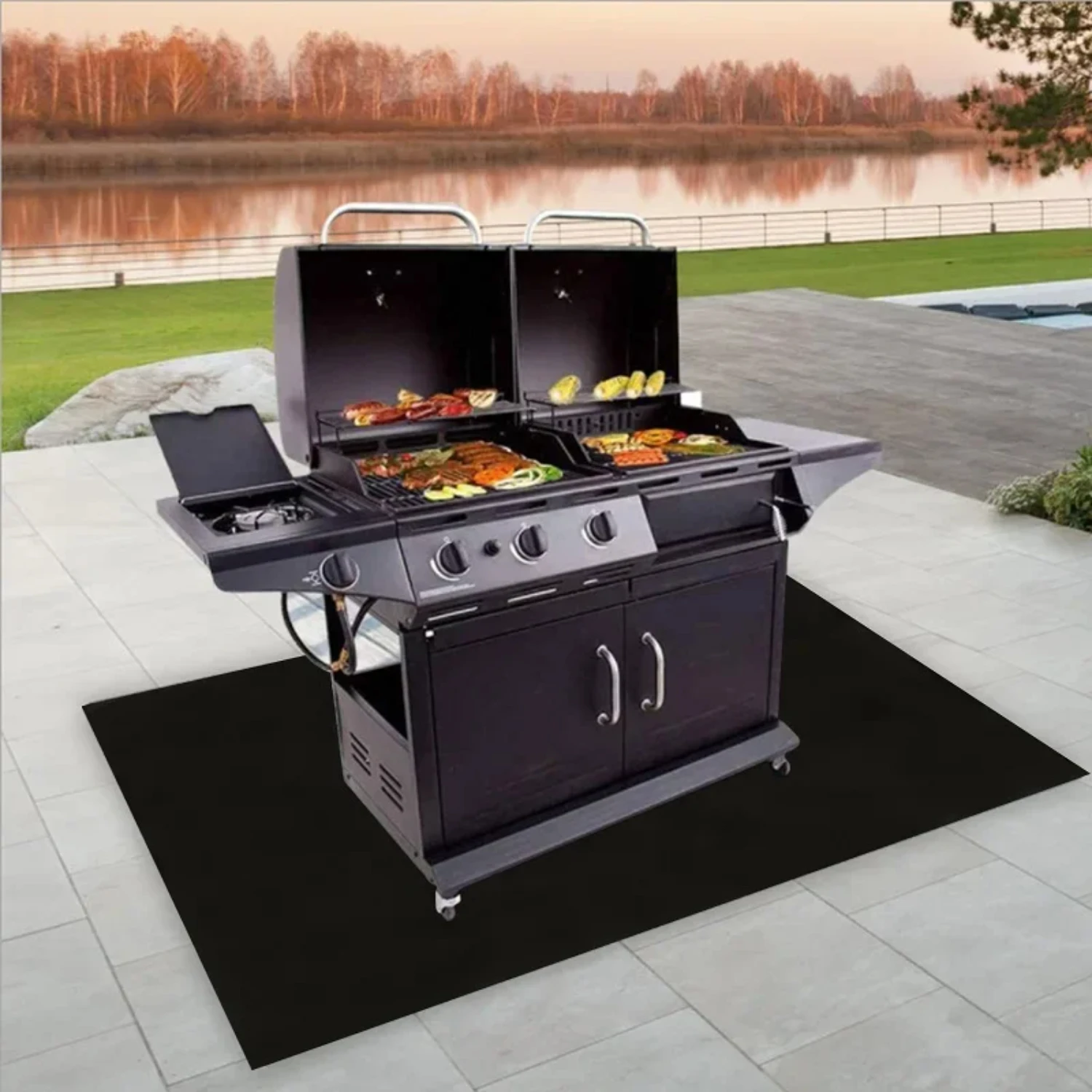 Fireproof Under Grill Mat to Protect Your Grill Deck - Heat Resistant BBQ Mat for Fire Pit - Fireproof, Durable Grill Pad for Ul