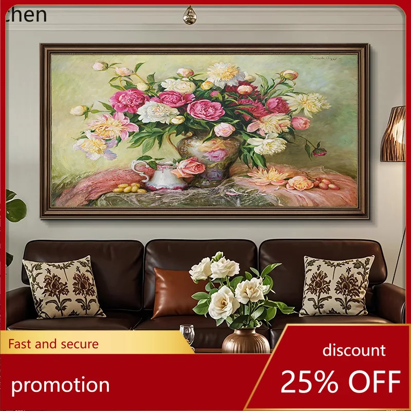 Ht decorative painting - classical floral art for, dining room, entryway, and background wall- spring blossom oil painting mural
