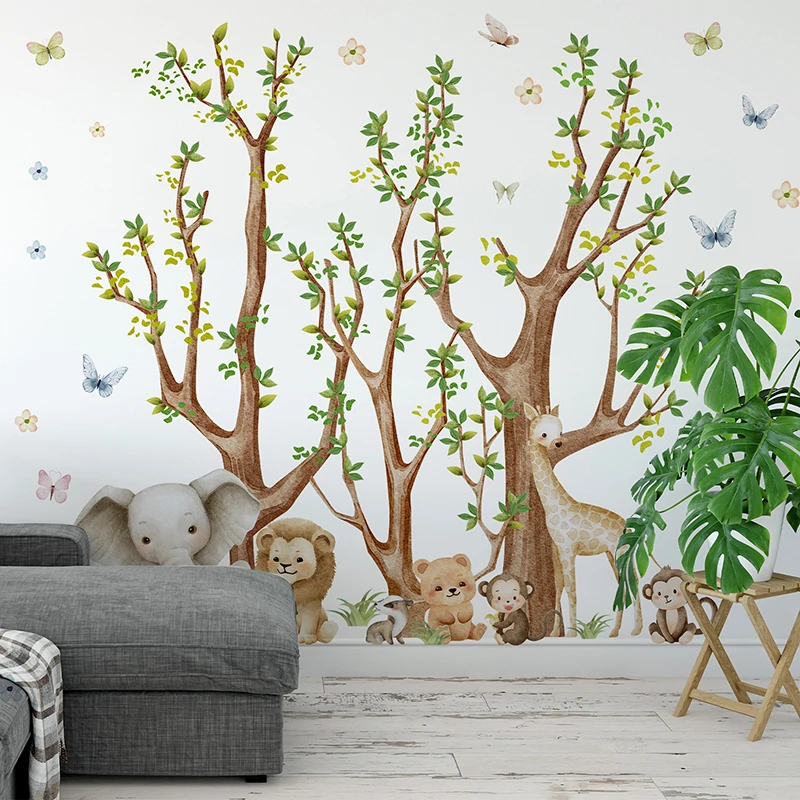 Baby Nursery Green - Jungle Safari Animal Park Wall Sticker