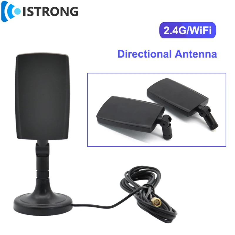 2.4G/Wifi Directionele Platte Antenne Versterker Magnetische Base Externe Extender Antenne Voor Router Modem Mobiele Telefoon Signaal Boost