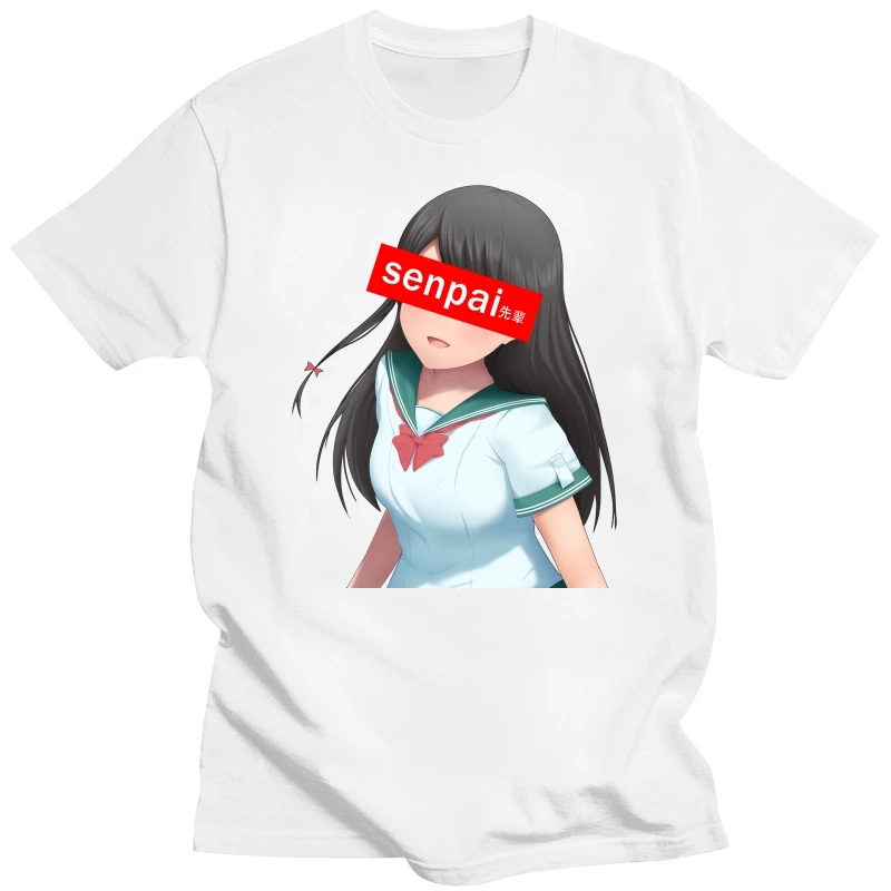 Notice Me Senpai T-Shirt Anime Girl Japanese Gift Idea Men Cotton Tshirt Tees Tops Harajuku Streetwear