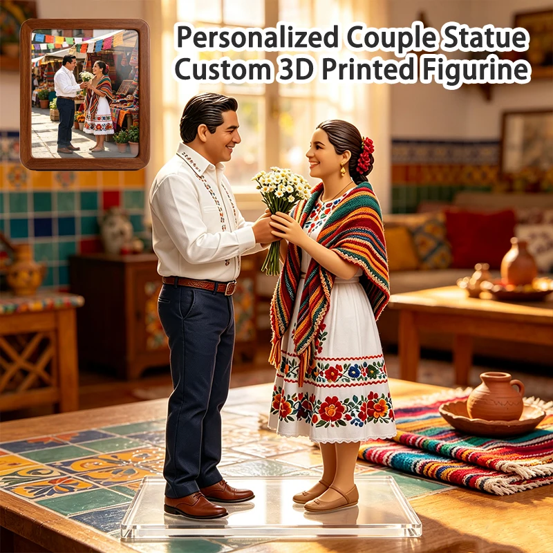 Custom Photo 3D Printed Figurine Personalized Bestie Portrait Statue Friendship Souvenir Gift