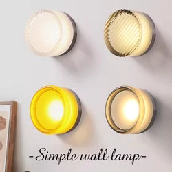 Modern LED Wall Lamp Amber Jelly Small Wall Sconces Bedside Room Decor Light Living Room Hotel Aisle Smoke Grey Lighting Fixture