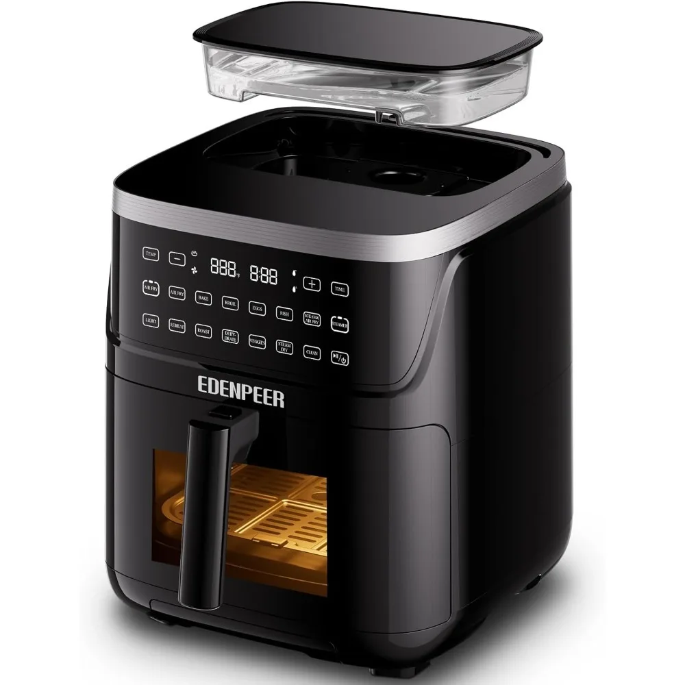 Heißluftfritteuse mit Dampfgarerfunktion, AirFry, Braten, Backen, Grillen, Dörren, Dampfgaren DIY, Dampf- und Heißluftfrittieren, 7,5 QT Große Heißluftfritteusen