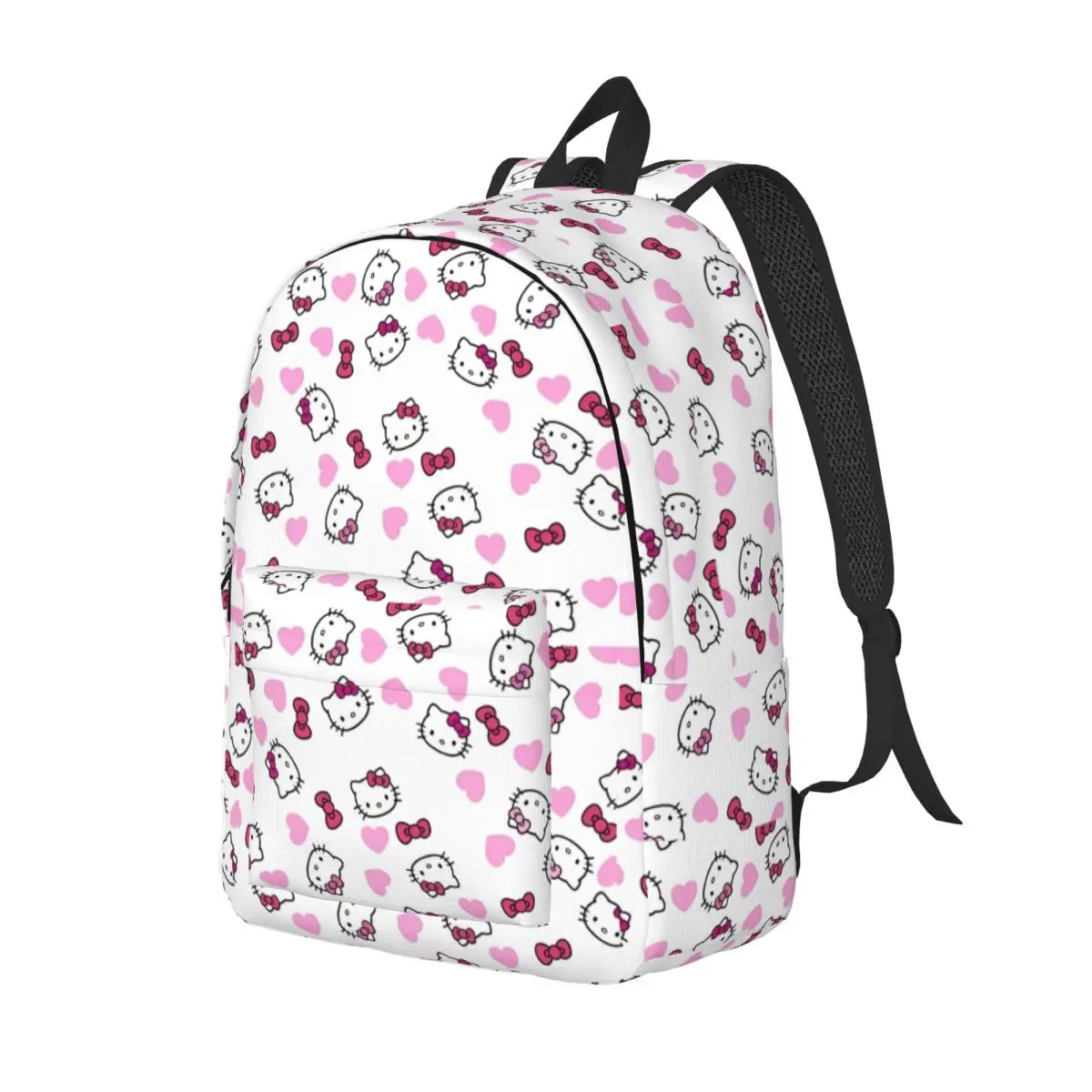 Hello Kitty Bows And Hearts Backpack for Kindergarten Primary School Student Book Bags Boy Girl Kids Daypack with Pocket