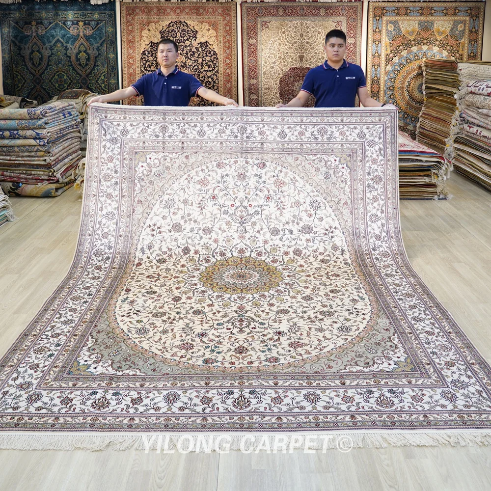 244x305cm Hand Knotted Oriental Rug Large Antique Beige Turkish Handmade Carpet (YJH221AB)