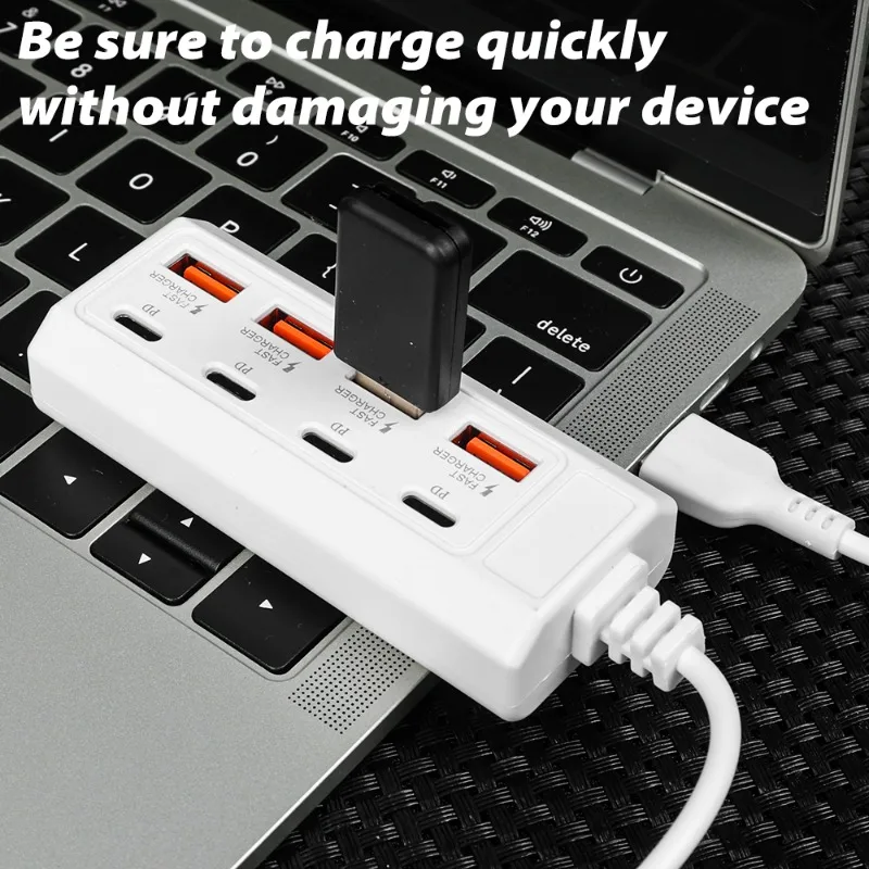 25W Multiple Port Fast Charger Adapter USB PD Electrical Socket Type-c Charger Station Splitter for Tablet Laptop Mobile Phone