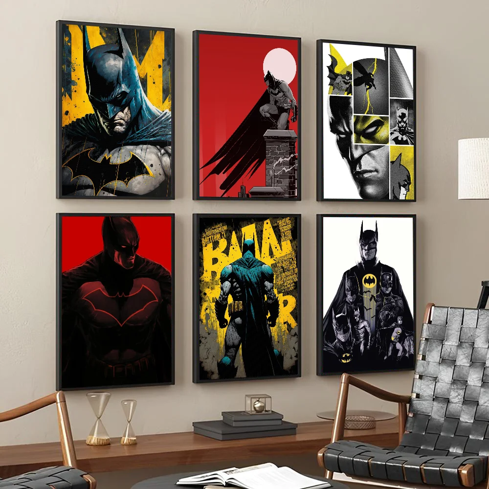 1PC Filmy B-Batman Plakat Samoprzylepna sztuka Wodoodporna naklejka papierowa Kawiarnia Bar Pokój Dekoracja ścienna