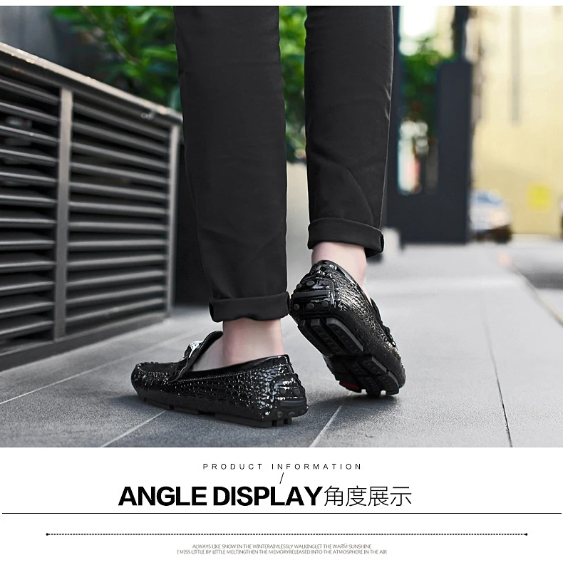 Herren-Slipper mit Krokodilmuster, Frühling/Sommer 2025, Britischer Stil, Glänzendes Leder, Lässige Loafer, Handgefertigt – Detail 19