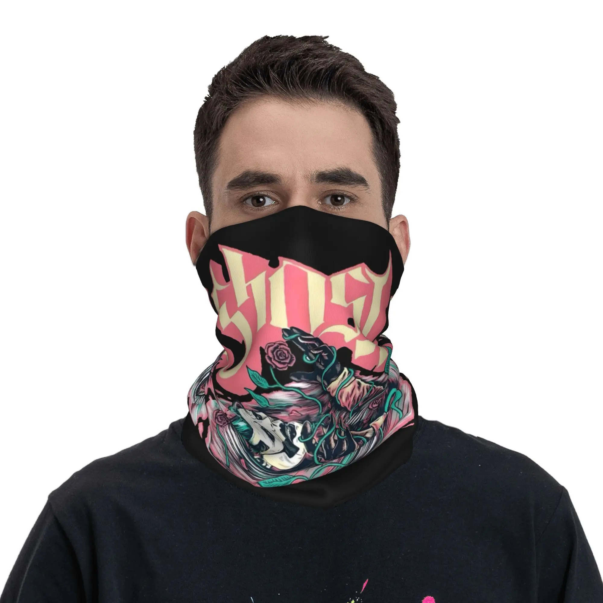 Custom G-Ghosts Rose ผ้าพันคอคอ Gaiter Windproof ผ้าพันคอผ้าพันคอผู้หญิงผู้ชาย Punk Headwear Tube Balaclava