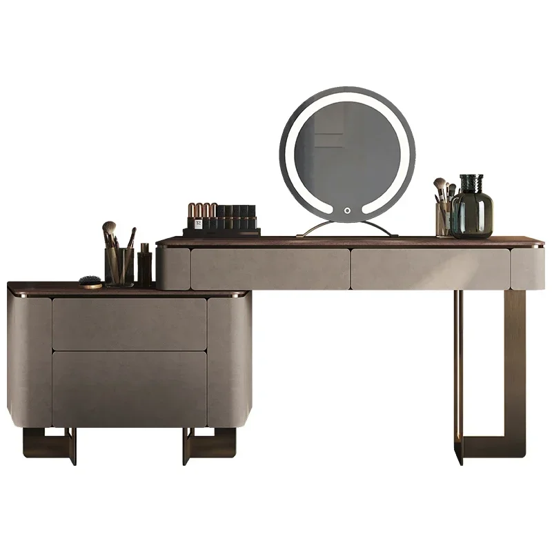 

LJYBlack walnut dresser light luxury simple bedroom high-grade natural luxury stone