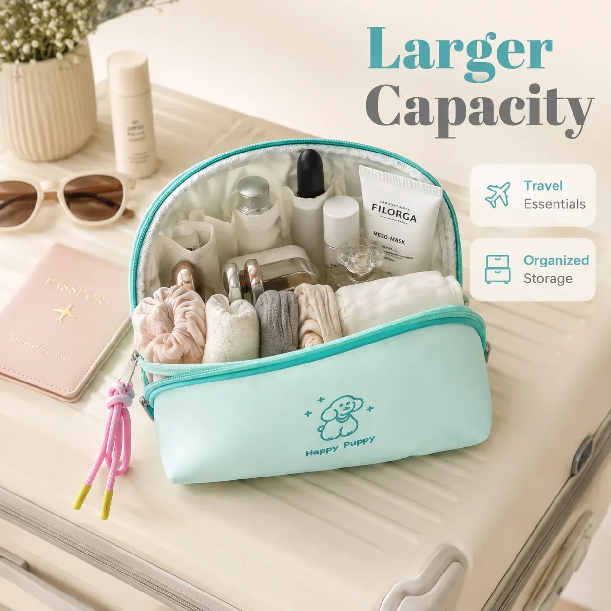 Multi-Function Portable Travel Bag, Candy Color Simple Makeup Pouch, Mini Underwear Storage Organizer with Lipstick Compartments