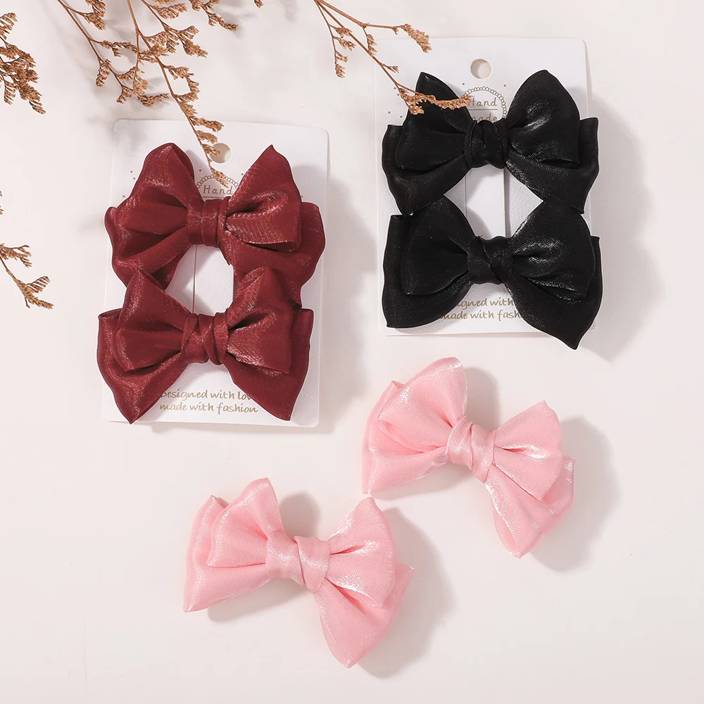 2 шт./лот, заколки для волос принцессы с шифоновым бантом и хвостиком, украшения для волос для девочек и детей, заколки, модные аксессуары для волос