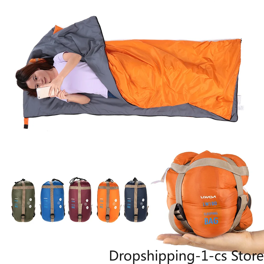 

Lixada 190 * 75cm Outdoor Envelope Sleeping Bag for Camping Travel Hiking Multi-functional Ultra-light 680g Spring Autumn