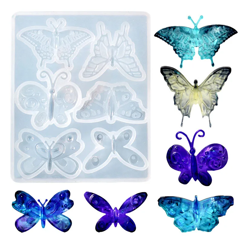 Butterfly Pendant Epoxy Silicone Mold Earrings Necklace Pendant Jewelry Silicone Mold Brooch Accessries Resin Molds Making