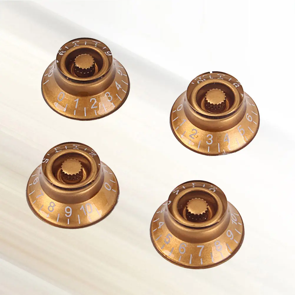 4Pcs Sturdy Round Guitar Control Knobs Volume Tone Speed Rotary Caps for Electric Guitar Replacement Parts Compatible