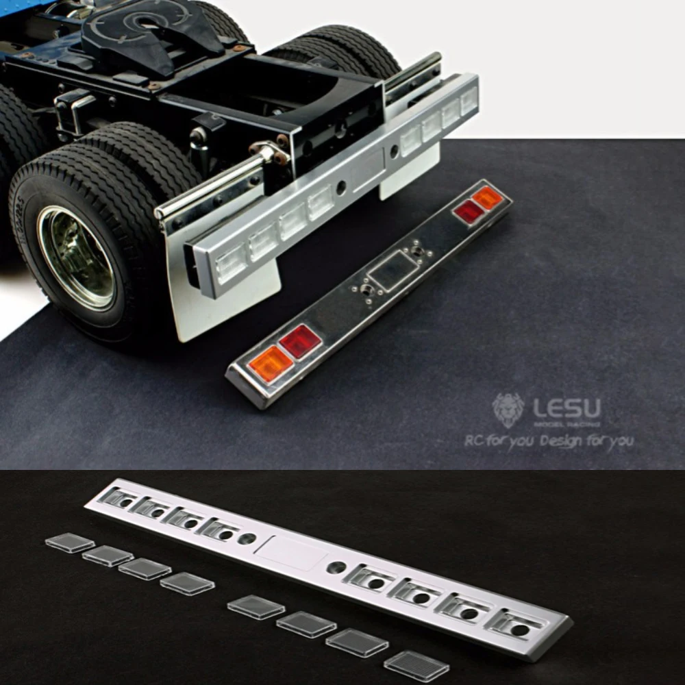 

LESU Metal Rear Bumper Taillight For 1/14 TAMIYA King Hauler Globe Liner Grand Hauler Rc Tractor Truck DIY Model Car Accessories