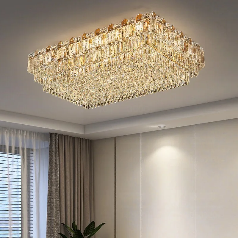 Large rectangular living room ceiling lamp modern atmospheric super bright lamp