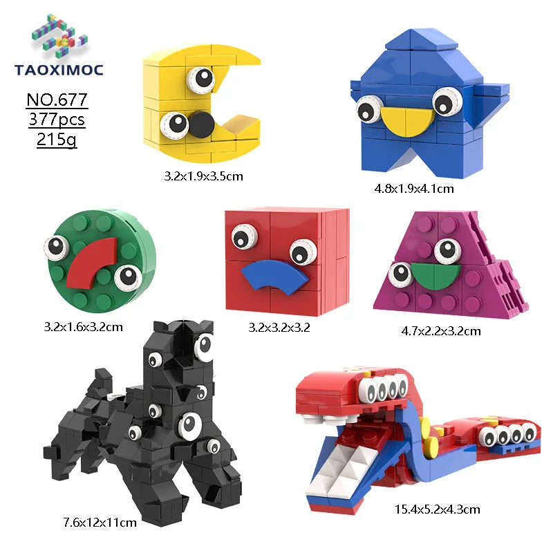 2024 New RF Building Blocks Blue Pink Orange Monster Cartoon Anime Game Character Birthday Christmas Toy Children\'s Gift