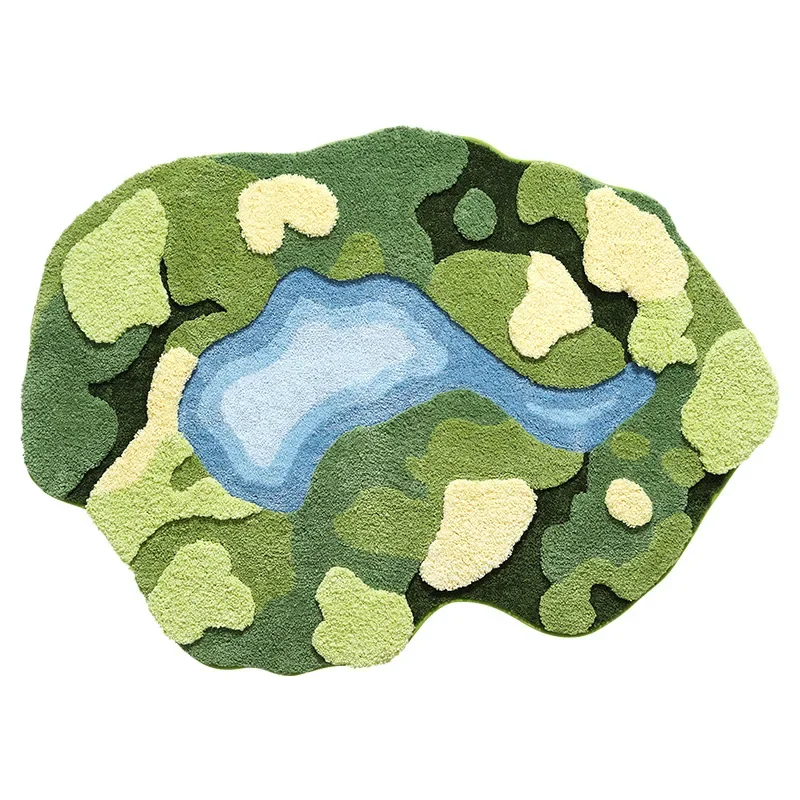 High Quality Moss Rug Thick Plush Bedroom Bedside Area Rug Three-dimensional Carpet Surface Living Room Decorative Floor Mats