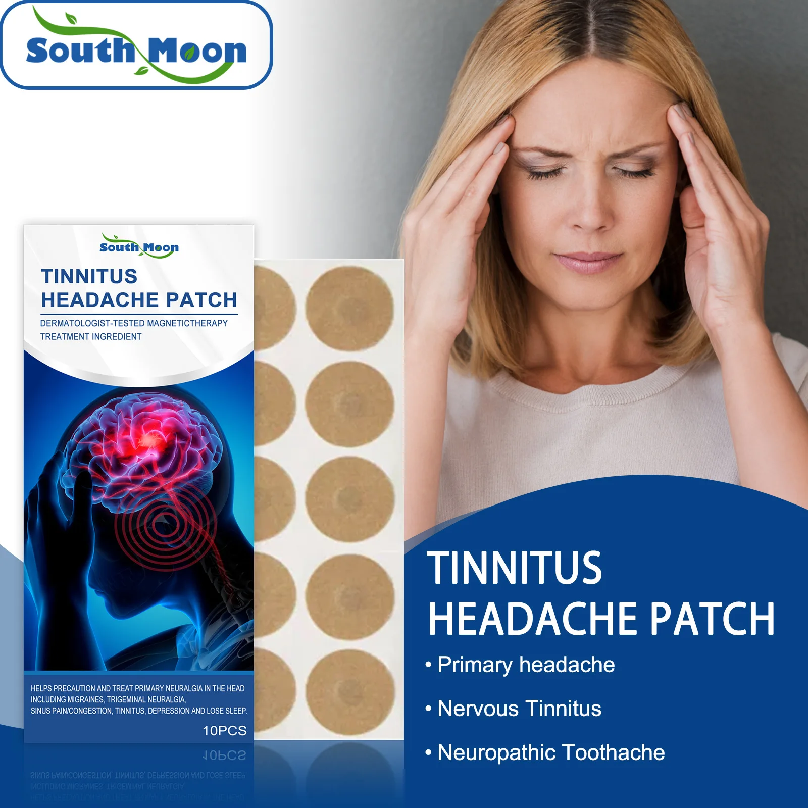 Tinnitus Relief Patches Relieve Ear Pain Tinnitus and Migraine Head Discomfort Acupoint Care Ear Health Patch Limpiador De Oídos