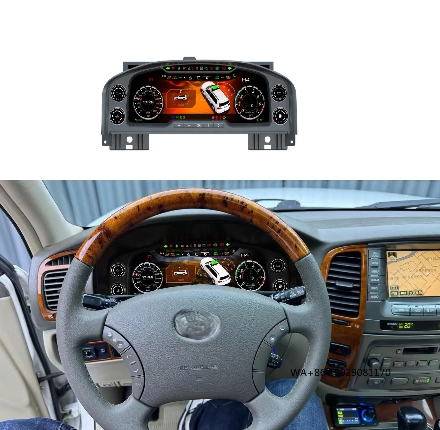 

Car Odometer for Toyota Land Cruiser LC100 for Lexus LX470 2003-2007 Digital Cluster LCD Digital Dashboard Panel