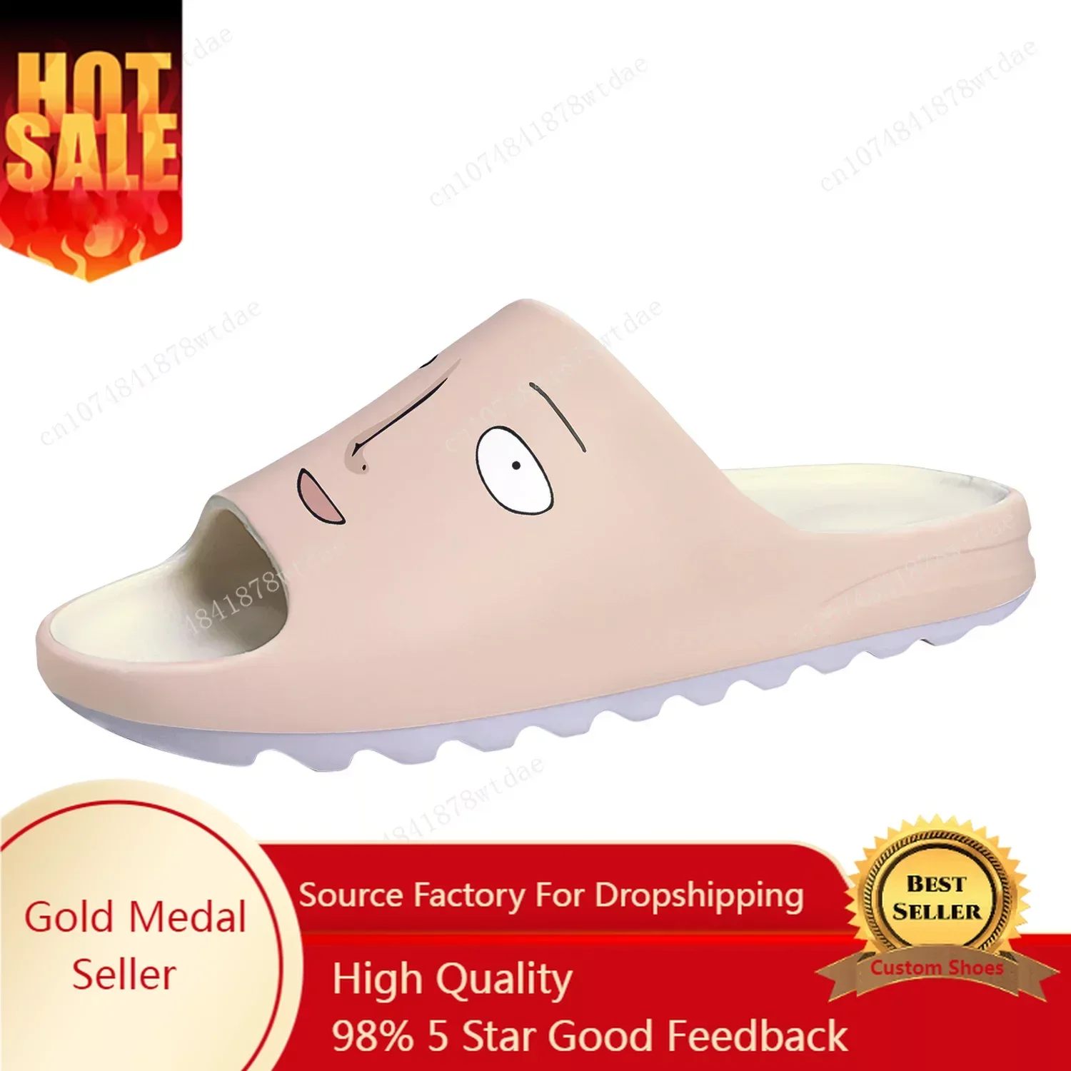 One Punch Man Soft Sole Sllipers Saitama Mens Womens Teenager Home Clogs Anime Step In Water Shoes on Shit Customize Sandals