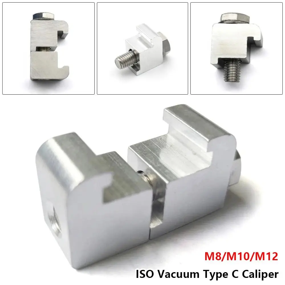 1Pcs M8 M10 M12 ISO Vacuum Flange Clamp Aluminum Alloy Stainless Steel Bolt C-Type Caliper Clamp High Hardness Natural Color