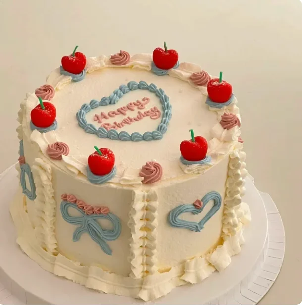 Simulation Birthday Cake Model Ornaments Fake Cake Mold Plastic Decoration Window Display Sample Children's Photography Props