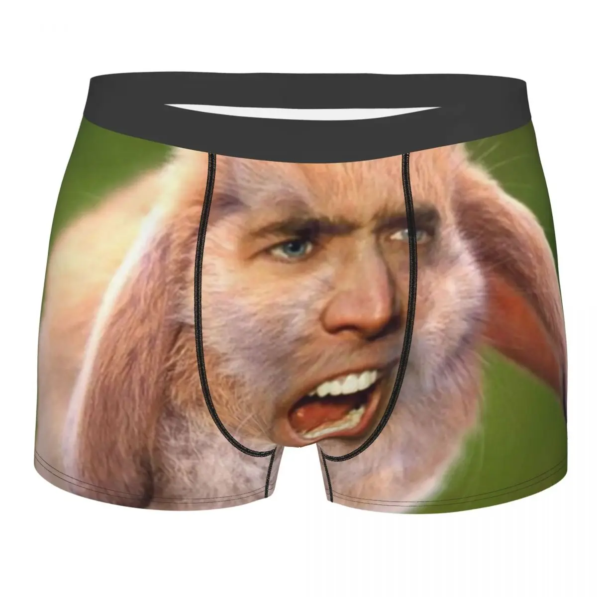 

Нижнее белье мужское с кроликом Николаса Кейджа, дышащие боксеры со смешным мемом, мягкие сексуальные трусы для мужчин