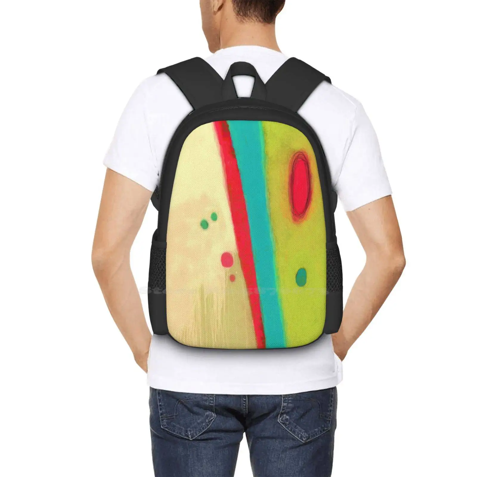 Meet Me Large Capacity School Backpack Laptop Bags Meeting Waiting For You Tastefully Tastefull Decorated Decorative Spring