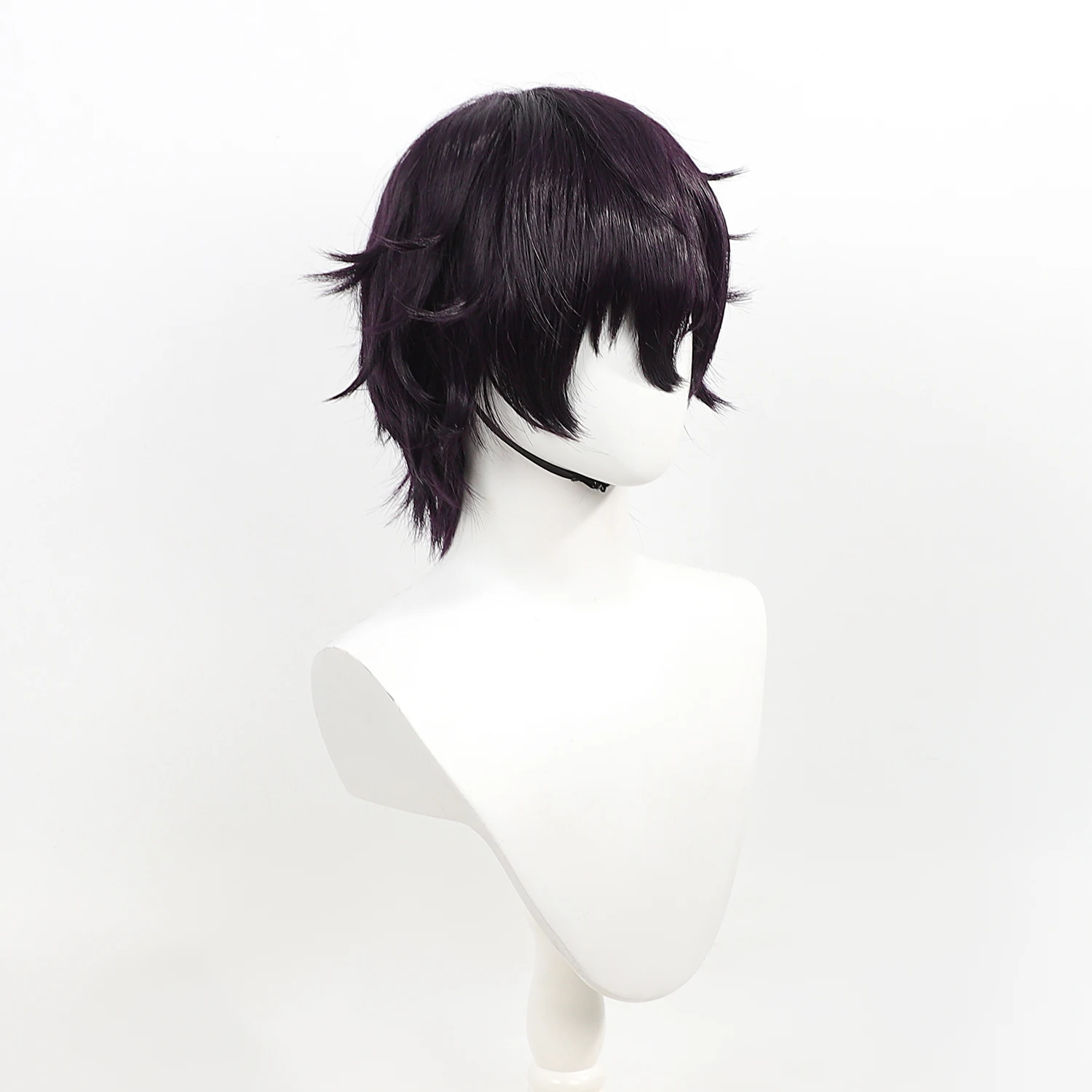 Anime Witch Hat Atelier Agott Arklaum Cos Wig Short Dark Purple Fluffy Hand Styled Top Heat Resistant Synthetic Hair Cosplay Wig