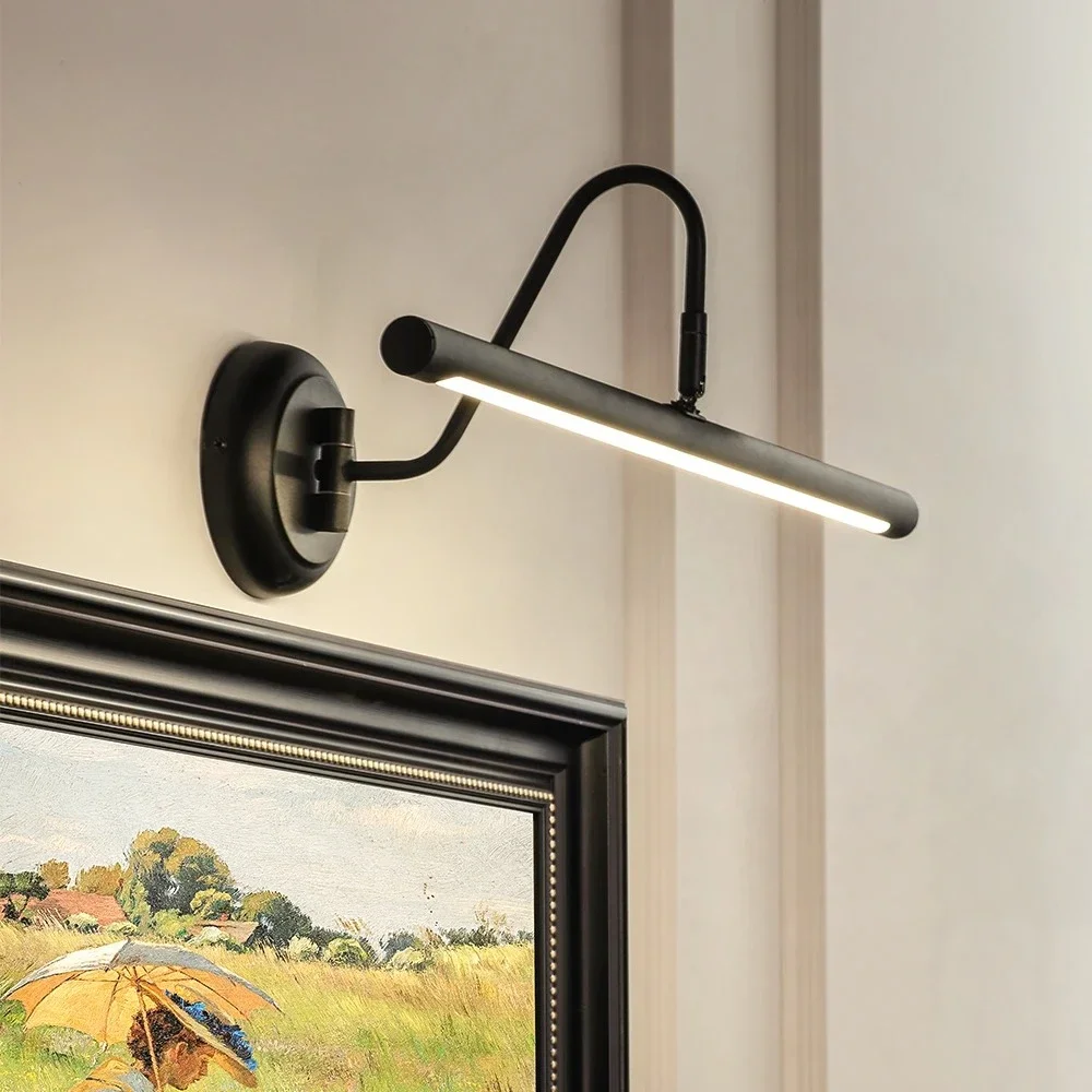 Led Wall Lamps Indoor Black Bathroom Mirror Light AC85-265V Modern Wall Sconce Lamp 43 55 80 100 cm Long Wall Light Fixture
