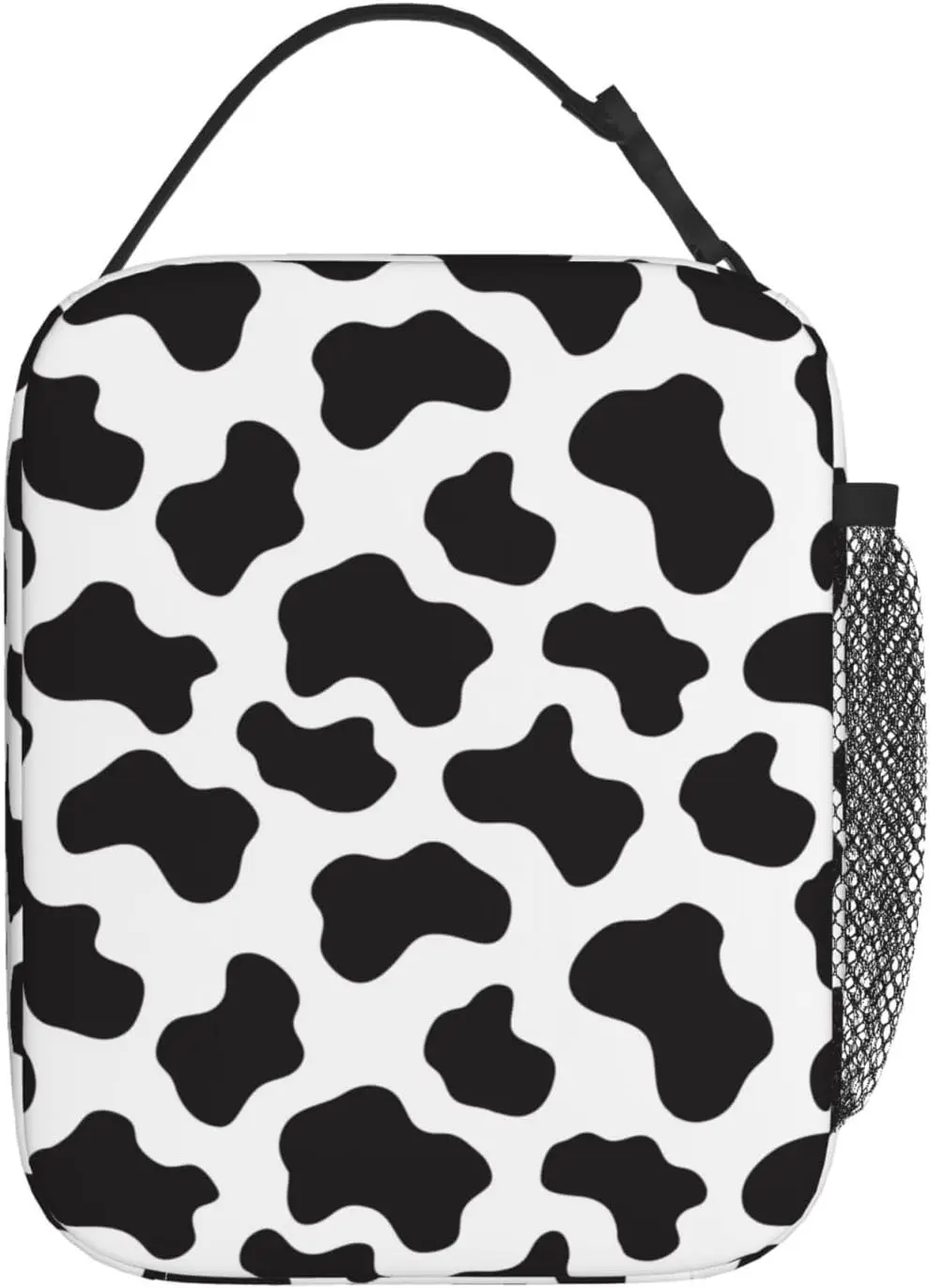 Tas Makan Siang Motif Sapi Kotak Makan Siang Terisolasi Pendingin Mini Portabel Tas Makan Siang Besar yang Dapat Digunakan Kembali Untuk Sekolah Kerja