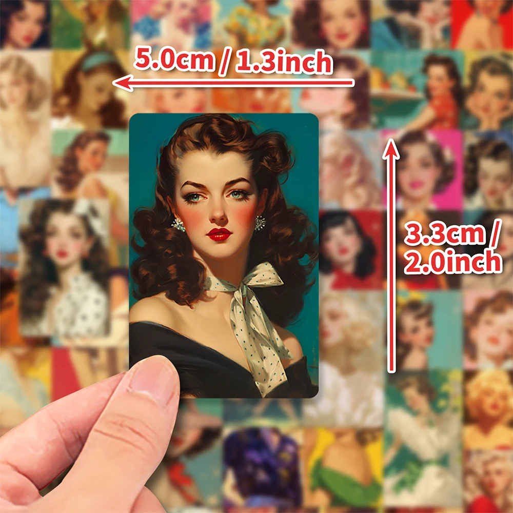 10/30/50pcs Retro Sexy Pinup Girl Poster Style Stickers Waterproof Graffiti DIY Phone Case Luggage Diary Adult Decals Decoration