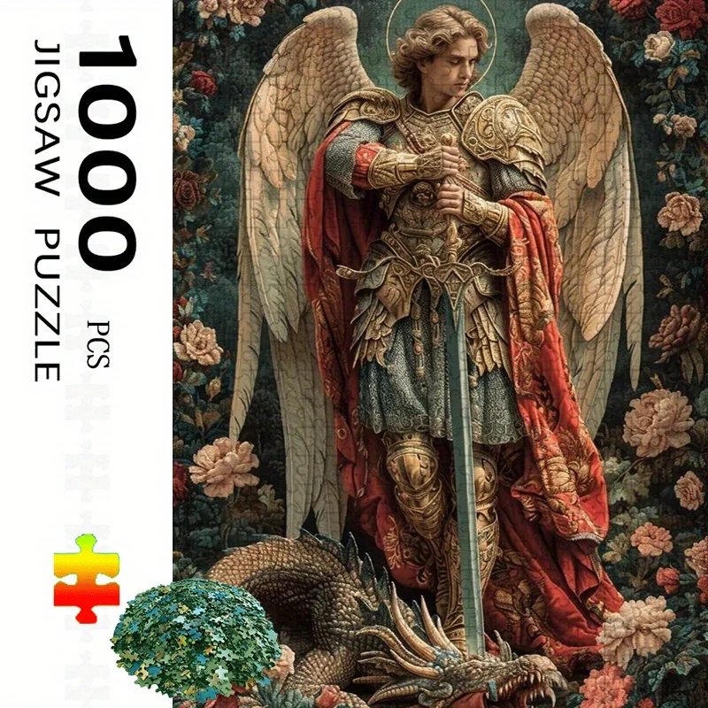Angel Warrior Battle Puzzle 500-2000pcs Boxable Challenging DIY Assembly Durable Decorative Board for Individuals And Families