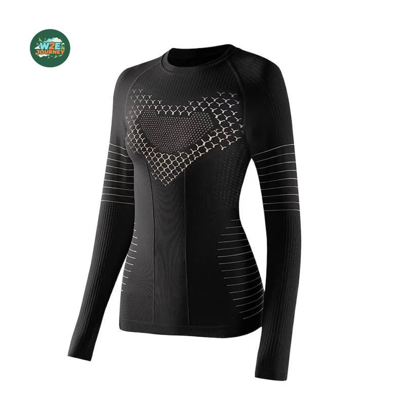 W2EJOURNEY Top Quality Sports Ski Underwear Women Sweat Wicking Warm Compression Clothing Tight Quick-drying Ski Suit Set