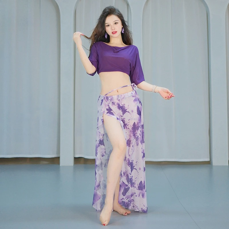 

Yourqipao Summer Belly Dancing Performance Costumes Oriental Chinese Style Dance Wear Clothing Mesh Training Suits for Women