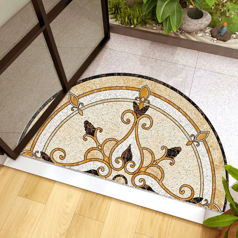 PVC Entrance Doormat Semicircle Porch Door Mat Dustproof Anti Slip Floor Mats Indoor Outdoor Rugs Home Decor Bohemian Carpet