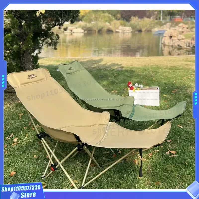 Portable Outdoor Folding Chair Lightweight Metal Frame Fabric Seat for Camping Beach Fishing Garden Park Furniture High
