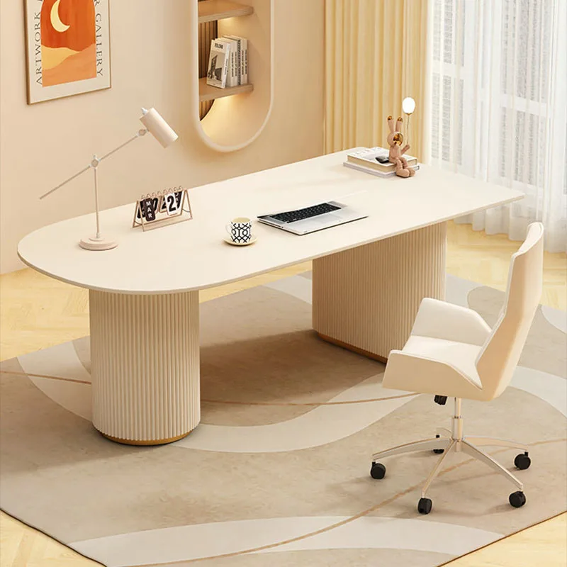 Luxury Standing Office Desk Study Modern Computer Gaming White Long Reception Office Desk Display Meuble Bureau Trendy Furniture