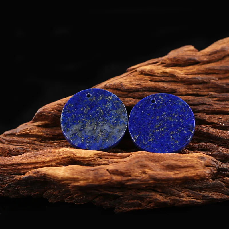 Natural Lapis Lazuli Round Disc Shape Earrings Beads For Jewelry Making , DIY Jewelry, Gemstone Earrings,Gemstone Jewelry
